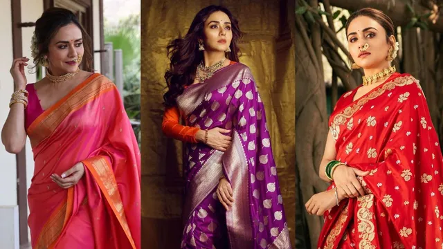 marathi-actress-amrutha-khanvilkar-inspired-5-regal-saree-looks-for-this-ganesh-chaturthi